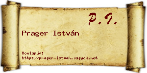 Prager István névjegykártya